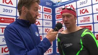 Skidkungen Johan Olsson efter målgång i Vansbrosimningen 2017