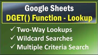 Google Sheets DGET Function