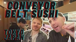 "Chasing Sushi on a Conveyor Belt in Japan!