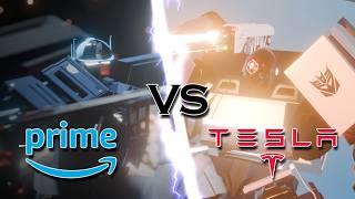 Transformers Battle | Amazon vs Cybertruck | 3D Animation