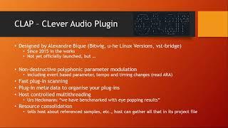 CLAP - Clever Audio Plugin - the new plugin standard is here (nearly) - Bitwig / Reaper / u-he / ...