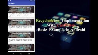 RecyclerView Implementation With CardView Basic Example In Android