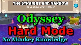 BTD6 Odyssey - Hard Mode - No Monkey Knowledge + No hero Achievement (The Straight and Narrow)