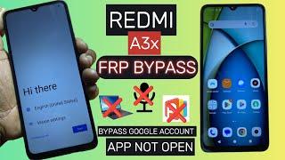 All Redmi A3x FRP Bypass || Google Account Unlock || App not open || 2024 Method