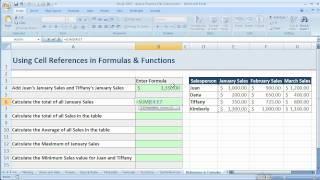 How to use cell references in formulas and functions in Excel 2007 (Excel 07-023)