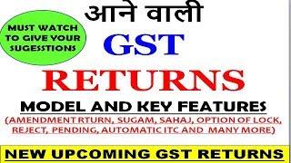 GST NEW UPCOMING RETURN MODEL AND FEATURES OF MONTHLY AND QUARTERLY GST RETURN, NEW GST RETURNS