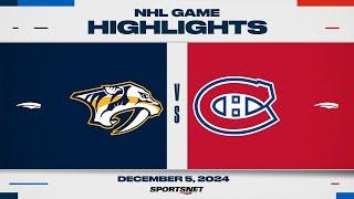 NHL Highlights | Predators vs. Canadiens - December 5, 2024