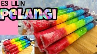 RESEP MEMBUAT ES LILIN PELANGI  | IDE JUALAN  | rainbow ice lolly | قوس قزح اسكيمو