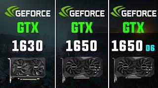 GTX 1630 vs GTX 1650 vs GTX 1650 D6 Test in 8 Games