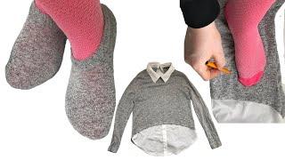  Nothing easier than these socks making from old sweater in 3 minutes! Recycling Ideas