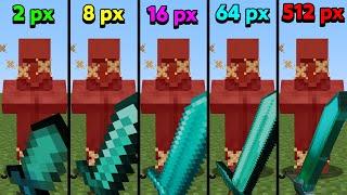 combat in 1px vs 8px vs 16px vs 64px vs 256px