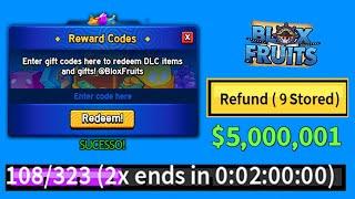 NOVO CÓDIGO DE 2 HORAS EXP + 28 CÓDIGOS DE 2X XP BELI E RESET NO BLOX FRUITS 2024 - blox fruit codes