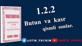 1.2.2 Butun va kasr qismli sonlar | AXBOROTNOMA 1996-2007 yechimlari