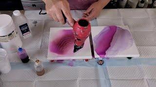 Experimenting w/ Modeling Paste as Primer for Alcohol Inks on Canvas #ThursdayTrain #squidgames