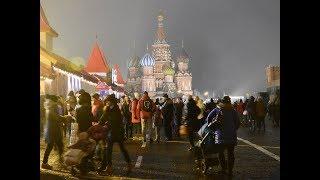 On Red Square in the Kremlin Moscow days before New Year 2020