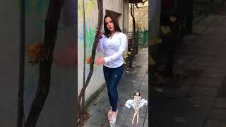 Bulgarian Woman with high heels challenge walking 8 inch fails