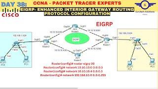 CCNA DAY 38: EIGRP Configuration | How to configure EIGRP Routing Protocol in Cisco Packet Tracer