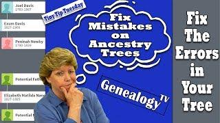 Fixing Mistakes on Ancestry Trees