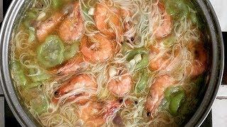 Shrimp with Misua and Patola Soup