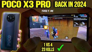 poco x3 pro is back in 2024  solo vs squad free fire handcam gameplay 120hz 360hz smooth display4k