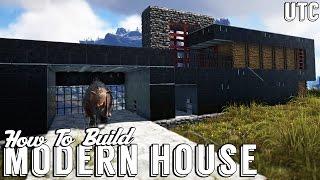 Ark Modern House w/ Dino Garage :: How To Build an Ultra Modern House in Ark :: Metal House Tutorial