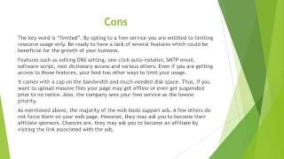 Free Web Hosting - Pros and Cons