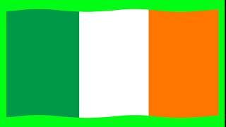 Green Screen Ireland Flag | Green Screen Ireland Waving Flag | Ireland Animation Flag,National Flag