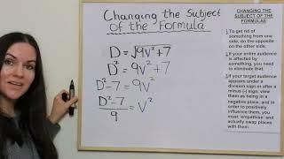 'Changing the Subject of A formula'  -MATHS-Real life