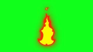 Cartoon Fire Flame Green Screen Background video HD