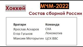 Хоккей // МЧМ-2022 (молодёжный чемпионат мира) // Состав сборной России + матчи на групповом этапе