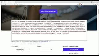Converting text to mp3 on freetts.com