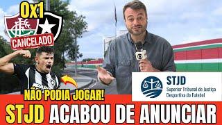 É OFICIAL! CLÁSSICO FLUMINENSE X BOTAFOGO PODE SER CANCELADO POR JOGADOR IRREGULAR DO BOTAFOGO!