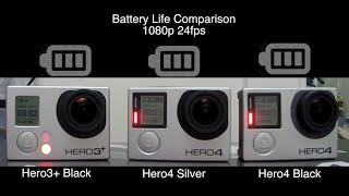 Hero4 Silver / Black, 3+ Black Battery Life Comparison - GoPro Tip #385 | MicBergsma