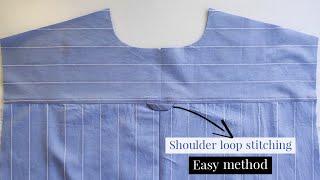 shirt shoulder loop fixing easy method || Shirt Shoulder part stitching || shirt part 1 stitching ||