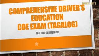 #44 LTO CDE Exam 2022 Tagalog...#CDE Certificate...