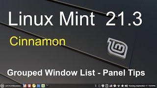 Linux Mint 21.3 - Cinnamon - Basic Grouped Window List Settings.