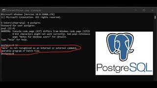 PostgreSQL command line issue ('more' is not recognized as an internal or external command ) fix