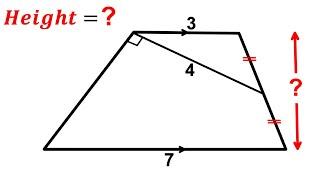 Can you find the Height of the Trapezoid? | (Trapezium) | #math #maths | #geometry