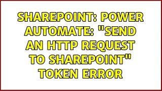 Sharepoint: Power automate: "send an http request to Sharepoint" token error