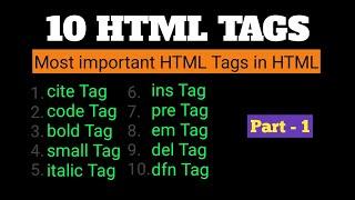 10 HTML TAGS | important & useful tags 