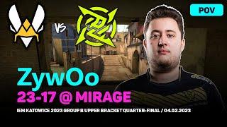 CSGO POV Vitality ZywOo (23-17) vs NIP (MIRAGE) @ IEM Katowice 2023 / Feb 4, 2023