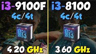 i3 9100F vs i3 8100 Test in 4 Games