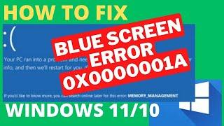 Blue Screen error 0x0000001a in Windows 11 / 10 Fixed