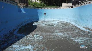 Pressure Washing a DIRTY pool. WOW! (Oddly Satisfying Pressure Washing)