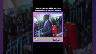 Tanzania President Suluhu introduces President Ruto as her junior & Hustler #rutotoday #uhuru #ruto