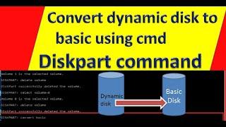 how to convert dynamic disk to basic disk with command prompt | dynamic disk to basic windows 10