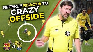 Referee Reacts to CRAZY OFFSIDE in Barcelona vs Las Palmas Match!