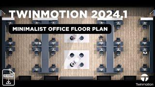 Master Minimalist Office Floor Plan Design In Twinmotion 2024.1