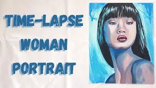 TIME-LAPSE PAINTING | Acrylic on canvas | Woman portrait | Come fare un ritratto | Acrilico su tela