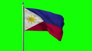 Green screen Footage | Philippines Waving Flag Green Screen Animation | Royalty-Free